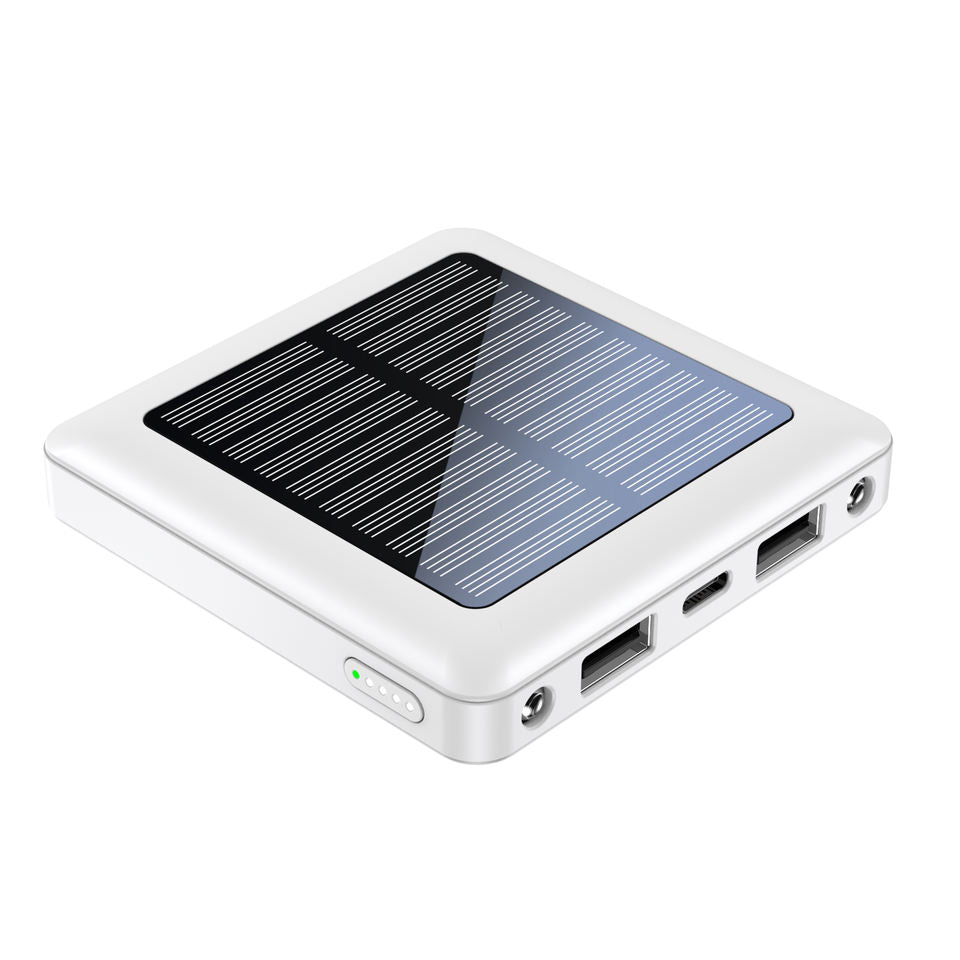 5000mAh Mini Solar Power Bank with Dual USB and LED Light