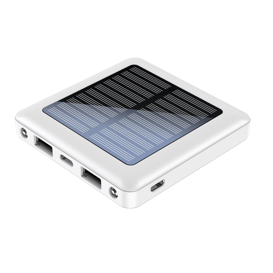 5000mAh Mini Solar Power Bank with Dual USB and LED Light